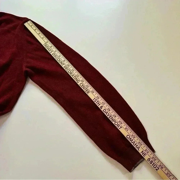 Banana Republic Sweater Mens Large Red Silk Cashmere Quarter Zip Lightweight - Picture 10 of 11